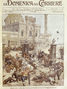 Cover illustration of assassination attempt against Sultan Abdul Hamid at Constantinople