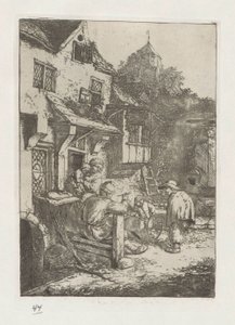Hunchback Violinist in Front of an Inn