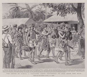 The Crisis in Samoa, a Foraging Party returning to Apia from the Bush