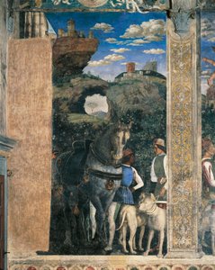 Horse, mastiffs and grooms of Count Ludovico Gonzaga (detail)