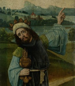 King Melchior, one of the Three Magi, Pointing at the Star (fragment)