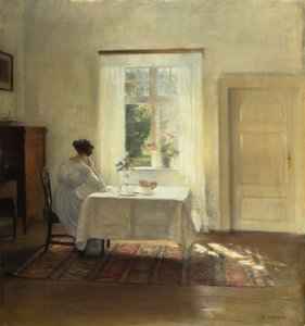 A Woman Seated at a Table by a Window