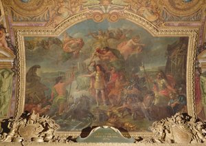 King Louis XIV taking up Arms on Land and on Sea in 1672, Ceiling Painting from the Galerie des Glaces