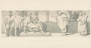 Hugues Maigrot, a Monk, has Audience of King Harold, to propose conditions from Duke William