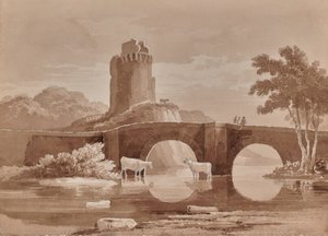 Landscape with Bridge and Cows