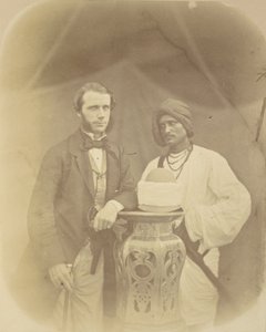 Portrait of J.D. Forsyth, Esq., C.S. Sec., Chief Commander at Oude with his Indian Servant