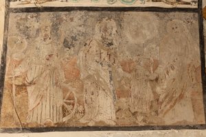 Parish Church of Our Lady of Solers. Interior. The Naves. Mural Paintings. (Detail) 16th Century (?) by French School