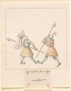 Freydal, The Book of Jousts and Tournament of Emperor Maximilian I: Combats on Foot (Jousts)(Volume III): G. Wolf von Fürstenberg mit Heleparten, Plate 141