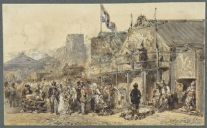 Fair in Leeuwarden, the Oldenhove in the Distance