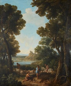 A Classical Landscape with Shepherds and Horseman