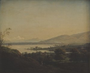 A View Across Lake Leman Towards Mont Blanc and Geneva
