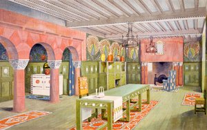 Dining room, print made by Emil Hochdanz, c.1901