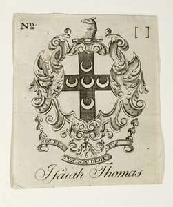 Bookplate for Isaiah Thomas (1749-1831)