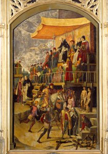 Inquisition Autodafe presided by Saint Dominica de Guzman (1170-1221), founder of the Dominican Order (detail)