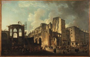 The demolition of the Church of the Holy Innocents, rue Saint-Denis, circa 1787