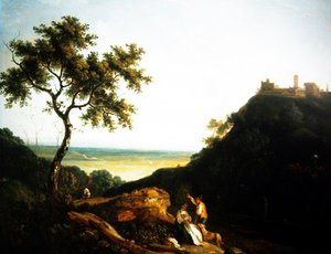 A Welsh Landscape with Figures