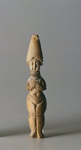 Figurine with a tall hat, from Susa, Iran, 4th-6th century AD