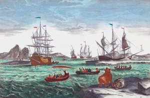 Whaling Fleet off Greenland in the 18th Century