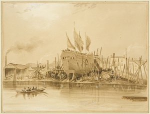Eastern Wapping Dock, Launch of the Avon, 1826