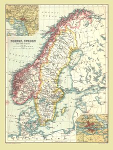 Map of Norway and Sweden