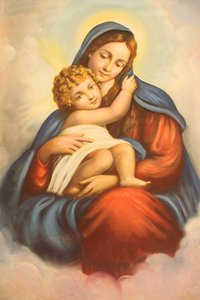 Virgin & Child picture in Maronite church, Lome, Togo
