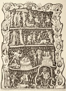 The Torments of Hell, from a Miniature in a 12th Century Manuscript Destroyed After a Fire in the Strasburg Library During a Prussian Bombardment