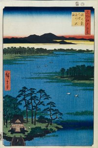 Benten Shrine at the Inokashira Pond. One Hundred Famous Views of Edo