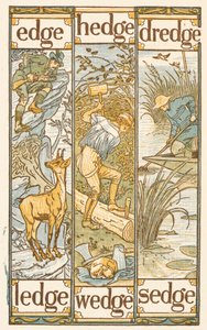 Rhyming words ending in the letter E. The Golden primer