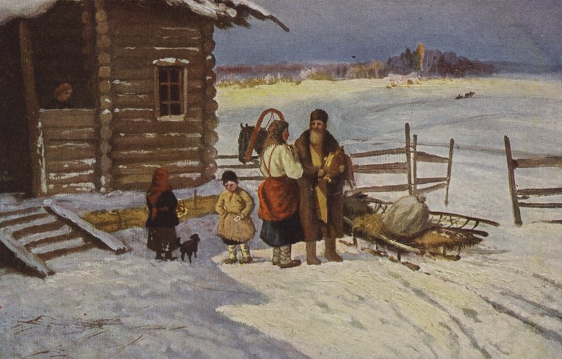 Lvov. Back from Town, 19th Century by Russian School